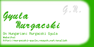 gyula murgacski business card